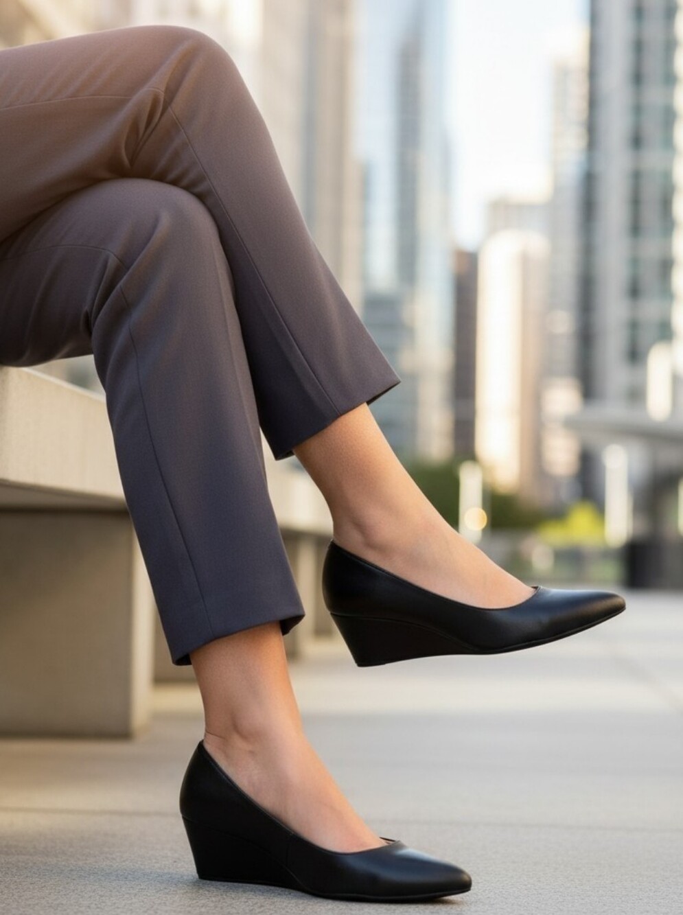 Life Stride Black Simply Comfort Wedges 8.5